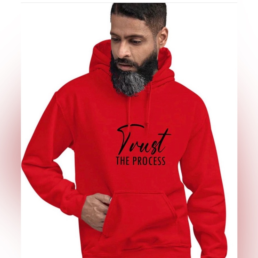 Custom Graphic Unisex Hooded “Trust The Process"-RED